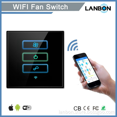 Lanbon L6-HS Series Eu Timer touch switch Wall Touch Lamp Switch control the fan and light L6-Hs3 beyond zigbee and z wave